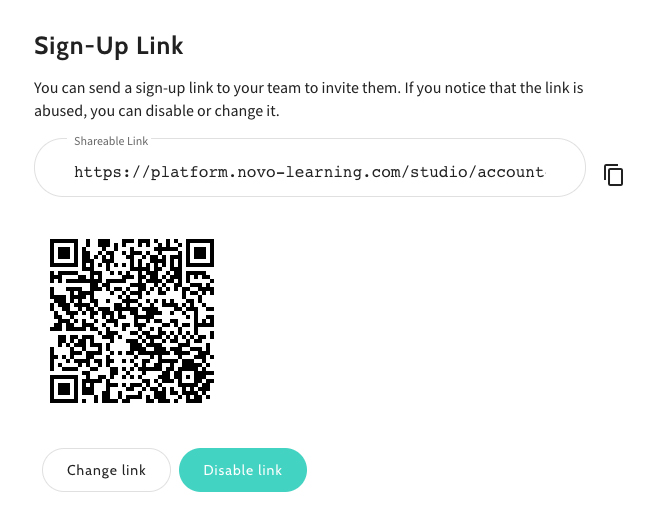 example of a sign-up link